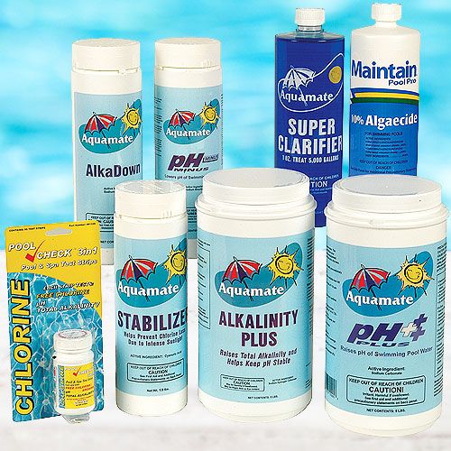 8 Piece Pool Maintenance Chemical Kit system products