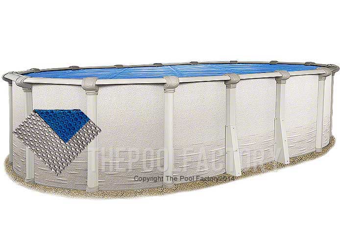 15' x 24' Oval Solar Pool Cover Space Age Silver/Blue The Pool Factory