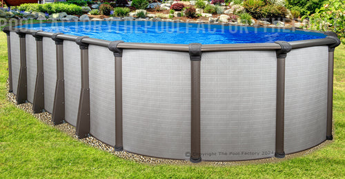 What type of skimmer and gasket come with the 18'x33'x54" Melenia Oval Pool?