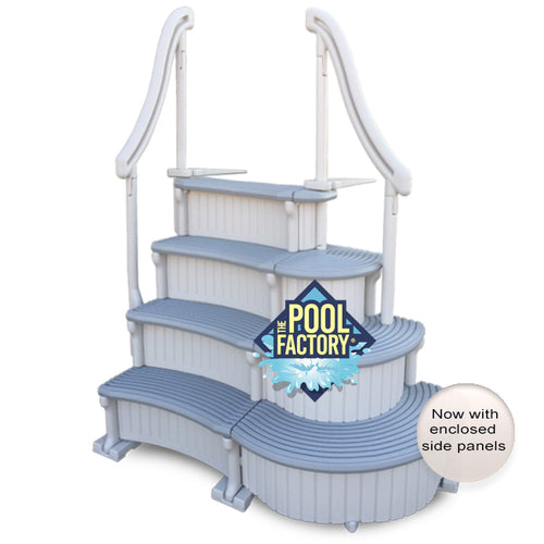 How high should the deck be that's around the pool to accommodate these In-pool Steps?