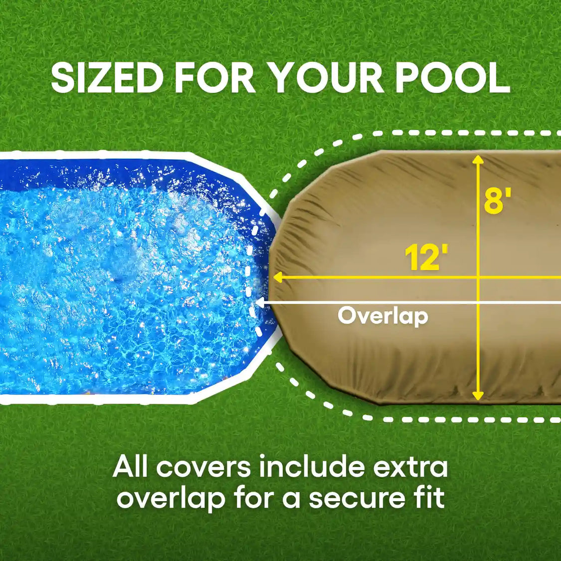 Ultimate Pool Winter Cover 8x12 Feet Overlap