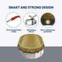 Pool cover with smart and strong design features including vinyl coated steel cable, ratcheting winch, and non-rusting brass grommets.