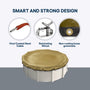 24' Ultimate Pool Cover with smart and strong design features including vinyl coated steel cable, ratcheting winch, and non-rusting brass grommets.