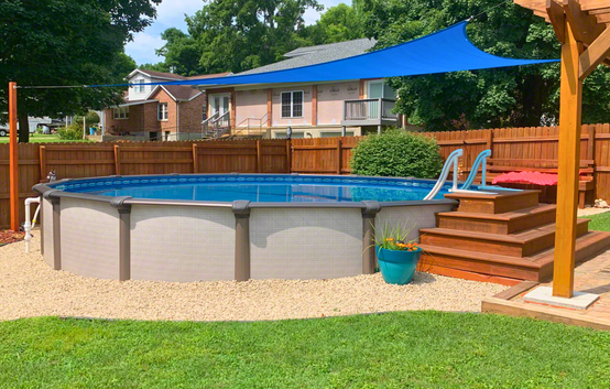 Melenia Above Ground Pool with Overhead Canopy