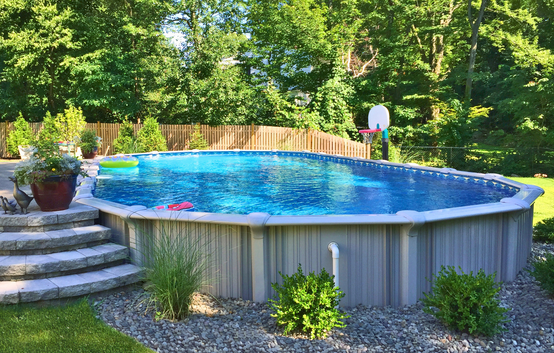 Intrepid Oval Semi Inground Pool