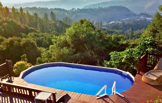 Above Ground Pool with Half Deck