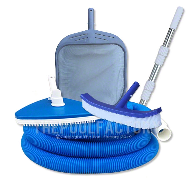 Deluxe Pool Cleaning Kit - 5 Piece with 30' Vacuum Hose