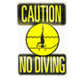12x18 Caution No Diving Sign