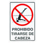 12x18 No Diving Sign In Spanish