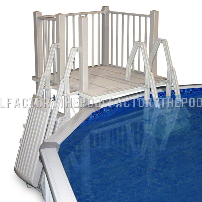5X5 Resin Pool Deck With In-Pool & Ground to Deck Steps